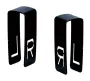 X-ray metalen nietjes = L/R = (a.p.), vernickelt | 42 mm totale hoogte / 15 mm letter